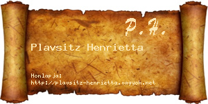 Plavsitz Henrietta névjegykártya