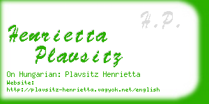 henrietta plavsitz business card